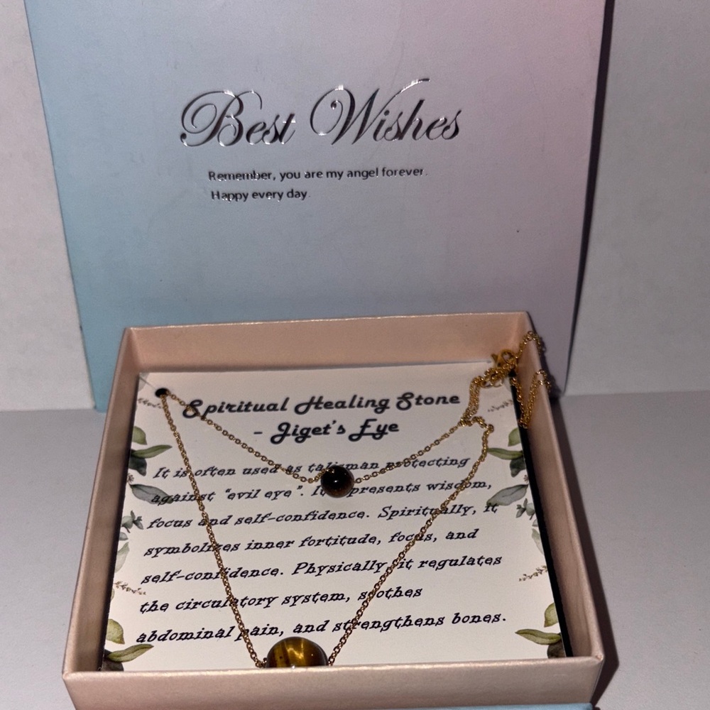 Gold Tiger’s Eye Spiritual Healing Stone Necklace